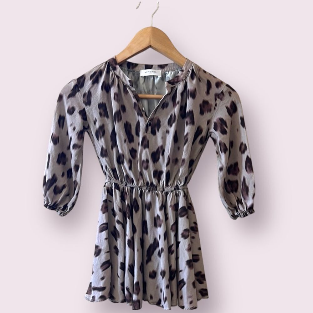 Anine Bing Kids Girls Leopard Print Tunic Dress Size Small 4-6